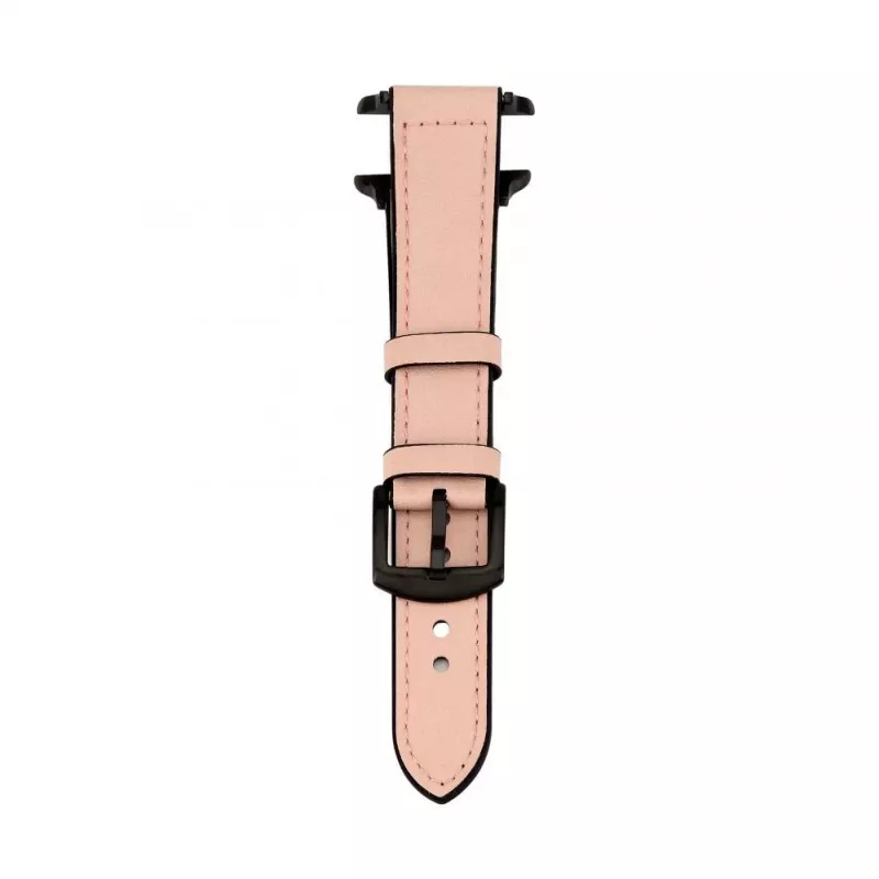 Connect Watch 38/40/41mm silikonipaikattu nahkaranneke (132mm M/L) pinkki hiekka