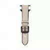 Connect Watch 38/40/41mm silikonipaikattu nahkaranneke (132mm M/L) valkoinen