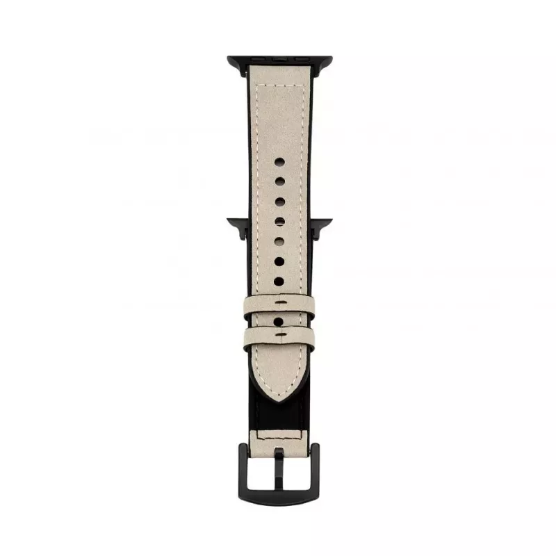 Connect Watch 38/40/41mm silikonipaikattu nahkaranneke (132mm M/L) valkoinen