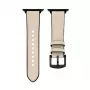 Connect Watch 38/40/41mm silikonipaikattu nahkaranneke (132mm M/L) valkoinen