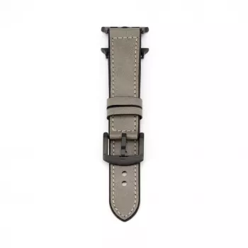 Connect Watch 38/40/41mm silikonipaikattu nahkaranneke (132mm M/L) hopea