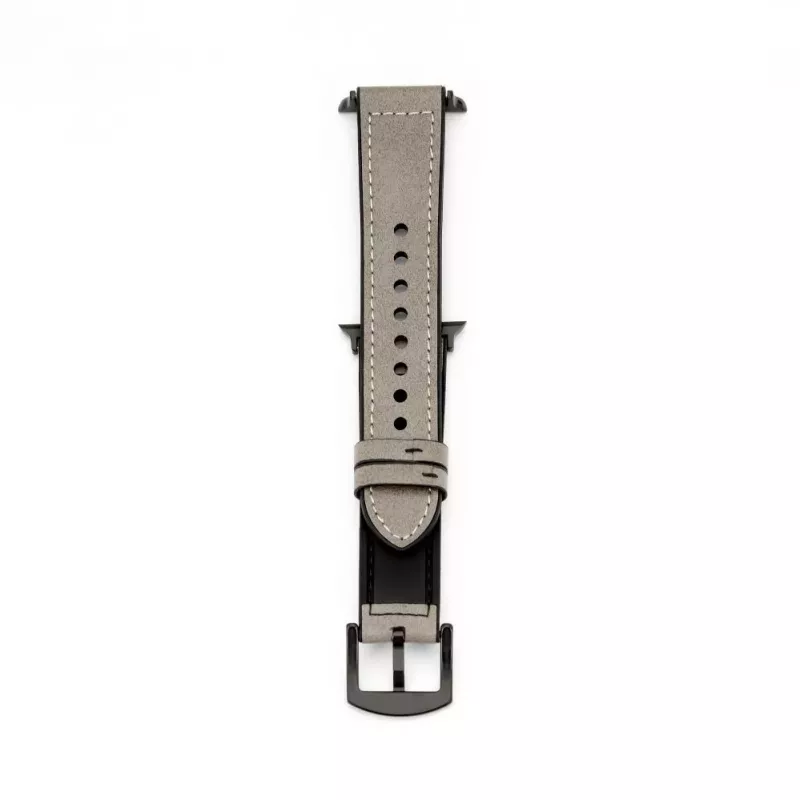Connect Watch 38/40/41mm silikonipaikattu nahkaranneke (132mm M/L) hopea