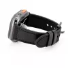 Connect Watch 42/44/45mm silikonipaikattu nahkaranneke (132mm M/L) musta