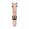 Connect Watch 42/44/45mm silikonipaikattu nahkaranneke (132mm M/L) pinkki hiekka