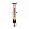 Connect Watch 42/44/45mm silikonipaikattu nahkaranneke (132mm M/L) pinkki hiekka