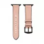 Connect Watch 42/44/45mm silikonipaikattu nahkaranneke (132mm M/L) pinkki hiekka