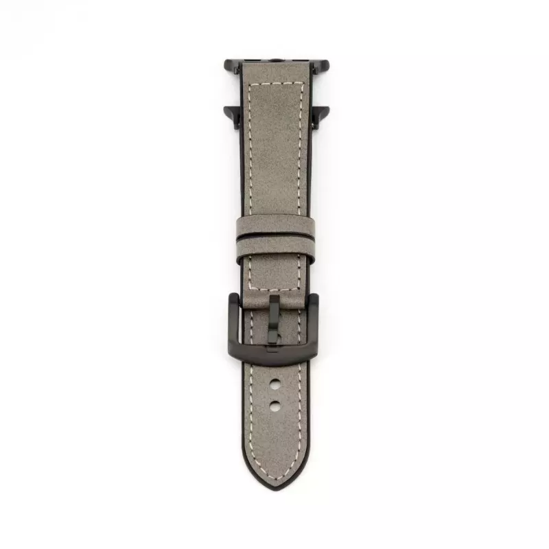 Connect Watch 42/44/45mm silikonipaikattu nahkaranneke (132mm M/L) hopea