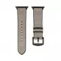 Connect Watch 42/44/45mm silikonipaikattu nahkaranneke (132mm M/L) hopea