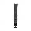 Connect 20mm silikonipaikattu nahkaranneke (130mm M/L) musta