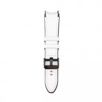Connect 20mm silikonipaikattu nahkaranneke (130mm M/L) valkoinen