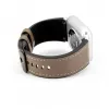 Connect 20mm silikonipaikattu nahkaranneke (130mm M/L) taupe