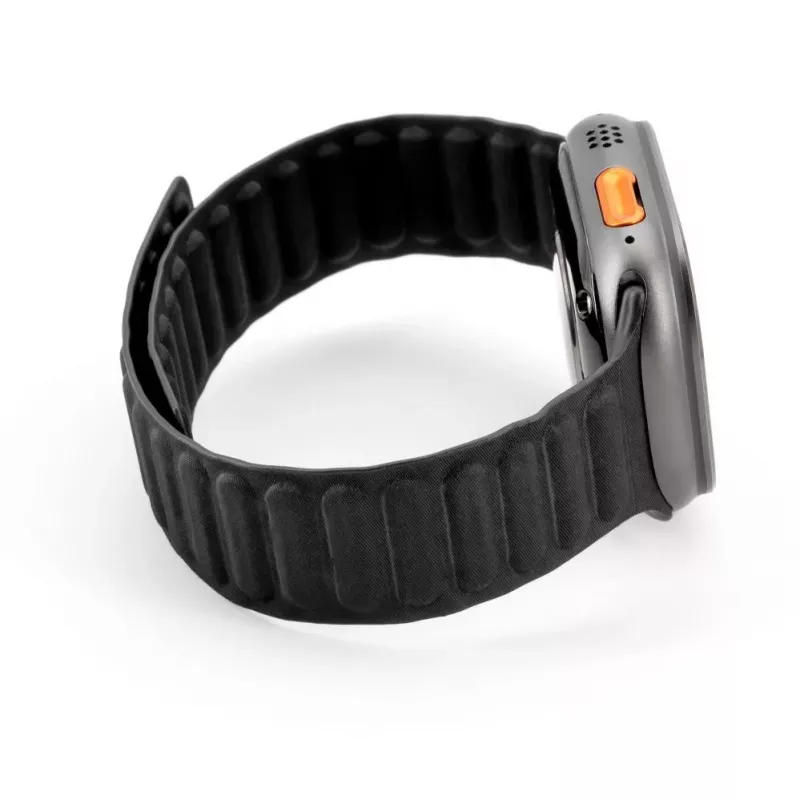 Connect Watch 42/44/45mm hienokudottu twill-magneettiketjuranneke musta