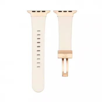 Connect Watch 38/40/41mm Single Loop Buckle -nahkaranneke valkoinen