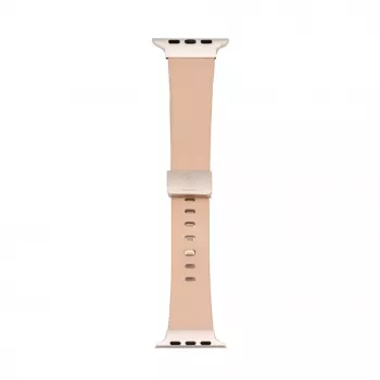Connect Watch 38/40/41mm Single Loop Buckle -nahkaranneke vaaleanpunainen