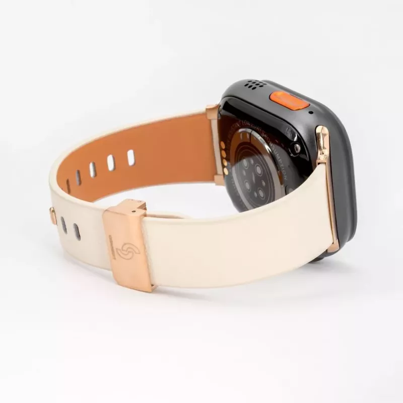 Connect Watch 42/44/45mm Single Loop Buckle -nahkaranneke valkoinen