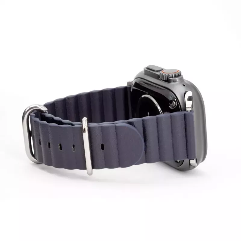 Connect Watch 42/44/45mm Marine-nahkaranneke laivastonsininen