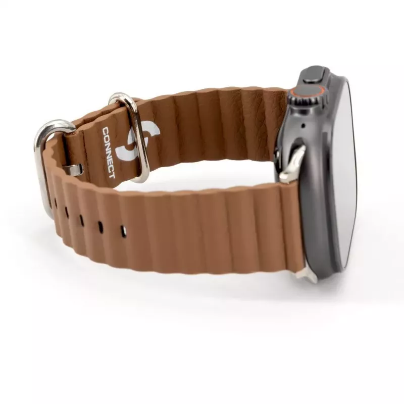 Connect Watch 42/44/45mm Marine-nahkaranneke ruskea