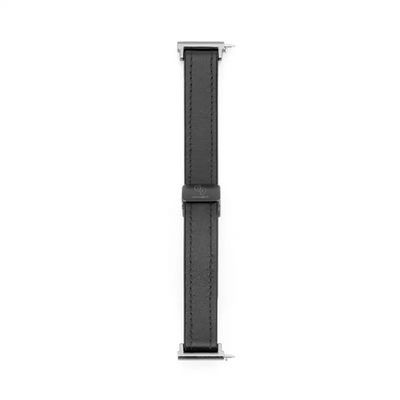 Connect 20mm silikoni-nahkaranneke magneettilukolla musta