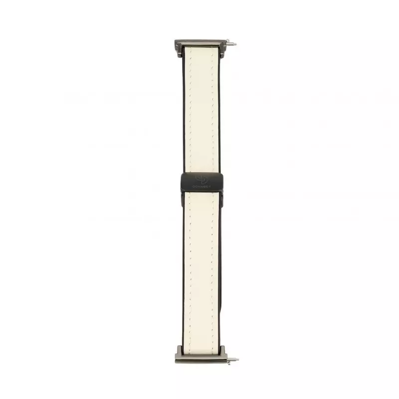 Connect 22mm silikoni-nahkaranneke magneettilukolla valkoinen