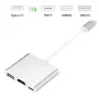 iLike HD1 3in1 USB-C - HDMI 4K / USB 3.0 / USB-C -liitäntäadapteri hopea