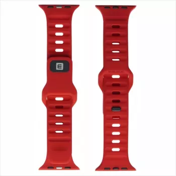 EVELATUS Apple Watch 42/44/45 Sport silikoniranneke tumma kirsikka