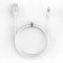 Evelatus USB-A - USB-C -kaapeli 1,2 m alumiinikotelo punottu valkoinen