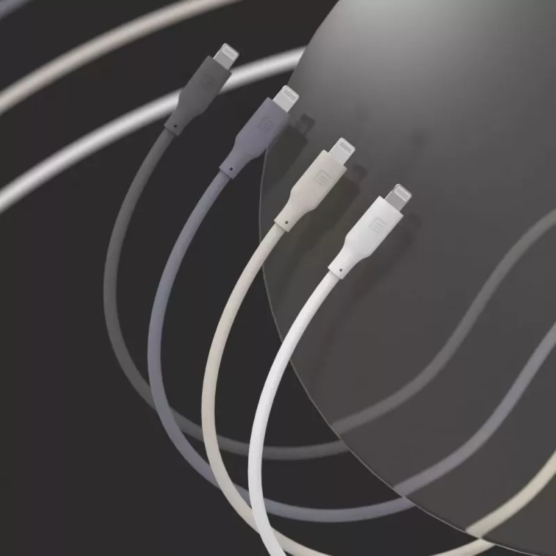 Evelatus USB-C - Lightning -silikonikaapeli 1,2m (MFI10CL) 60W / 20V 3A valkoinen