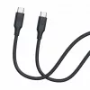 Evelatus USB-C - USB-C -silikonikaapeli 1,2 m 60 W / 20 V 3 A musta