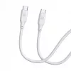 Evelatus USB-C - USB-C -silikonikaapeli 1,2m 60W / 20V 3A valkoinen