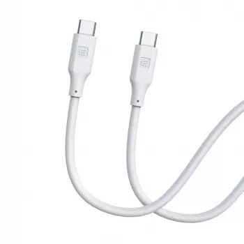Evelatus USB-C - USB-C -silikonikaapeli 1,2m 60W / 20V 3A valkoinen