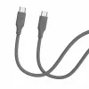 Evelatus USB-C - USB-C -silikonikaapeli 1,2 m 60 W PD harmaa