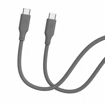 Evelatus USB-C - USB-C -silikonikaapeli 1,2 m 60 W PD harmaa