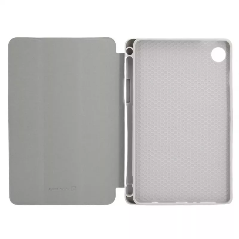Evelatus Galaxy Tab A9 -tablettikotelo keinomikrofibervuorilla hopea