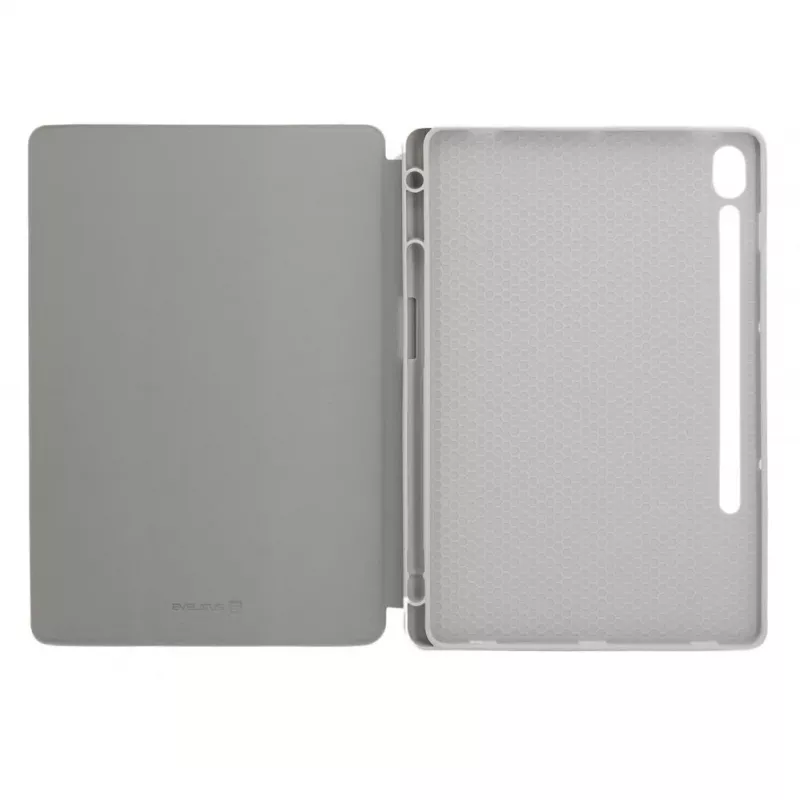 Evelatus Galaxy Tab S9 FE -tablettikotelo keinomikrofibervuorilla hopea