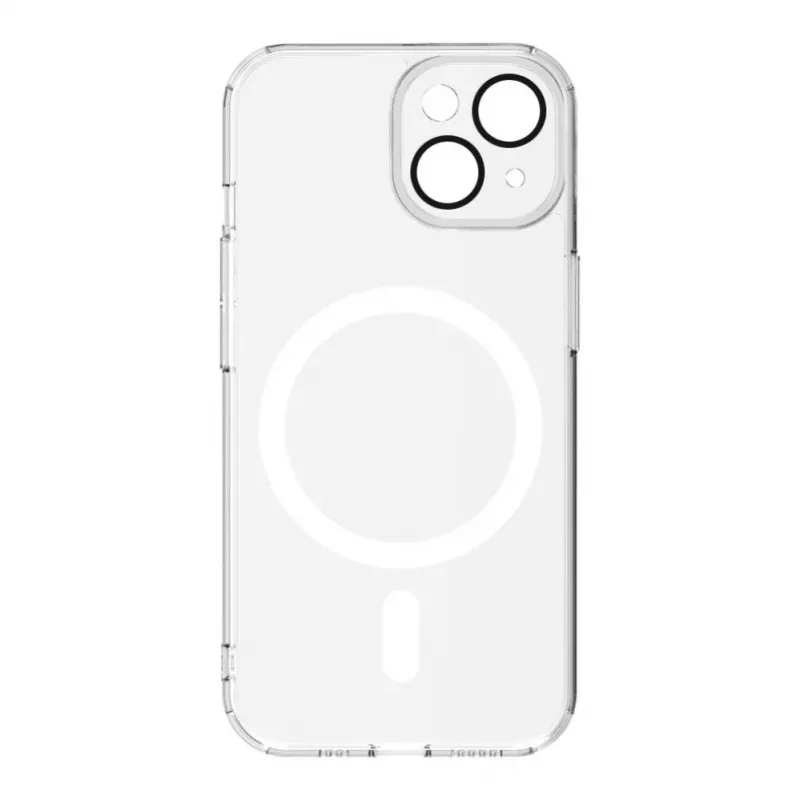 Connect Apple iPhone 15 läpinäkyvä kuori magneetti- ja kameransuojalla transparentti