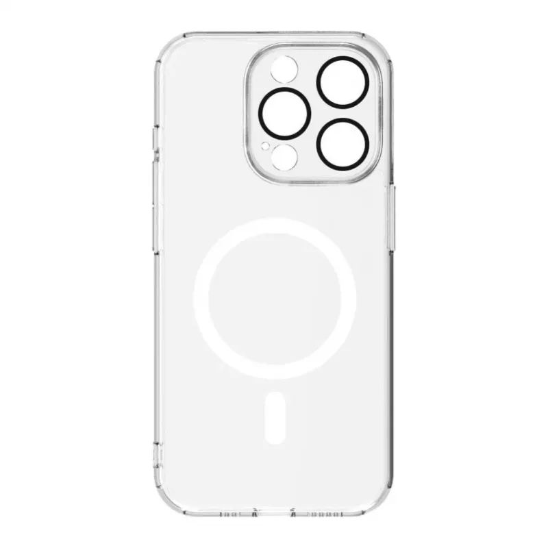 Connect Apple iPhone 15 Pro Max läpinäkyvä kuori magneetti- ja kameransuojalla transparentti