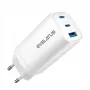 Evelatus 65W Max pikapikalaturi EU USB-C1/USB-C1/USB-A valkoinen