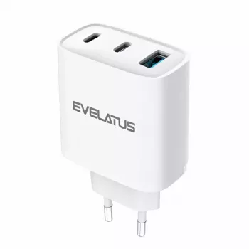 Evelatus 45W Max pikapikalaturi EU USB-C1/USB-C1/USB-A - RCE-4501ACCL valkoinen