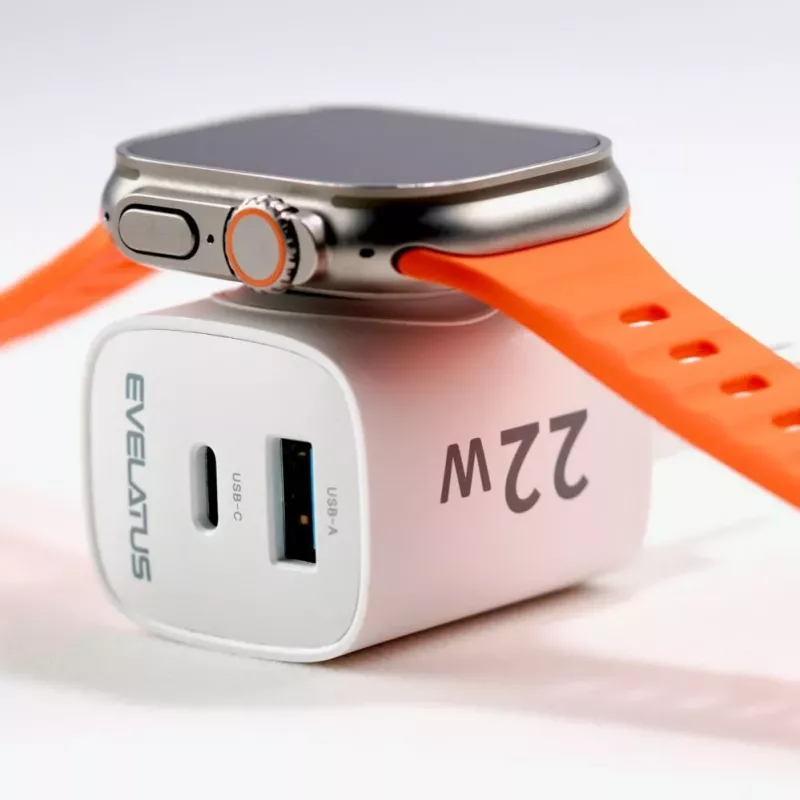 Evelatus 2 in 1 -laturi 20W Max USB-C+USB-A:15W Max USB-C+USB-A+Wireless:15W+2W 17W Max valkoinen