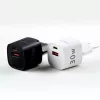Evelatus USB-A ja USB-C 30W Max EU-laturi musta