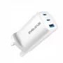 Evelatus 65W Max pikapikalaturi UK USB-C1/USB-C1/USB-A valkoinen