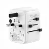 EVELATUS 35W maailmanmatkailuadapteri 1 PD USB-C, 2 USB-C, 2 USB-A, valkoinen
