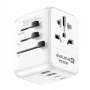 EVELATUS 35W maailmanmatkailuadapteri 1 PD USB-C, 2 USB-C, 2 USB-A, valkoinen