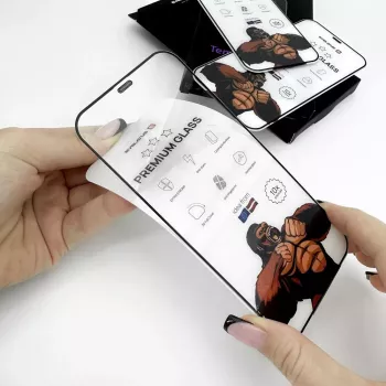 Evelatus Apple iPhone 16 Pro Max Corning Gorilla Glass Anti-Static 3D Full Cover 10X vahvempi musta