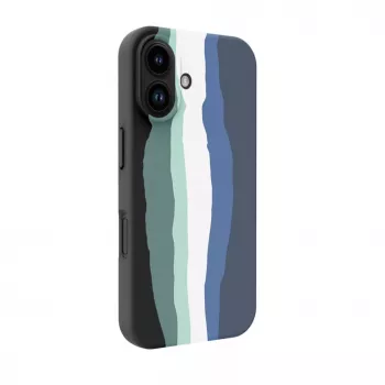 Evelatus Apple iPhone 16 monivärinen silikonikuori MagSafe-yhteensopiva Aura Blue
