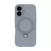 Evelatus Apple iPhone 16 Premium Magsafe jalustalla Soft Touch silikonikuori hopea