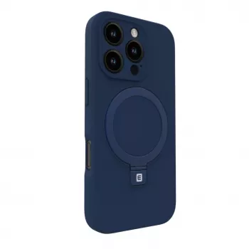 Evelatus Apple iPhone 16 Pro Premium Magsafe jalustalla Soft Touch silikonikuori tummansininen