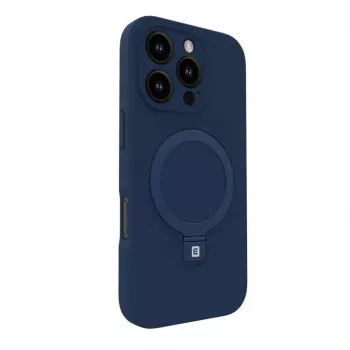 Evelatus Apple iPhone 16 Pro Max Premium MagSafe jalustalla Soft Touch silikonikuori tummansininen