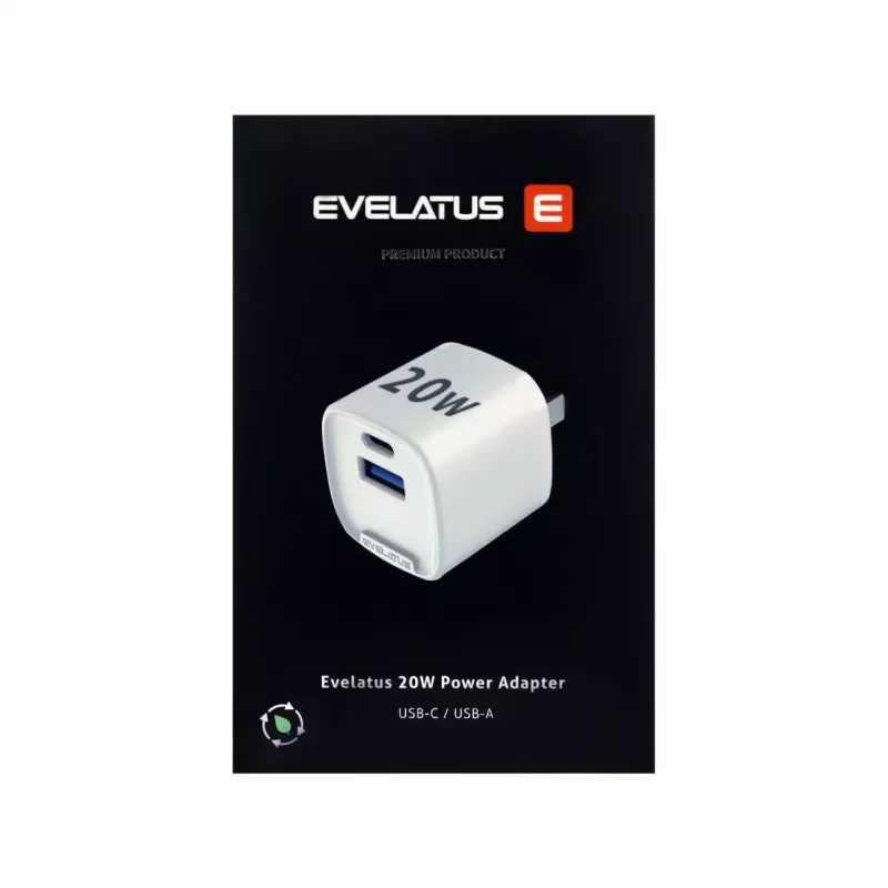 Evelatus QuickVolt Adapter 20W USA/CN valkoinen