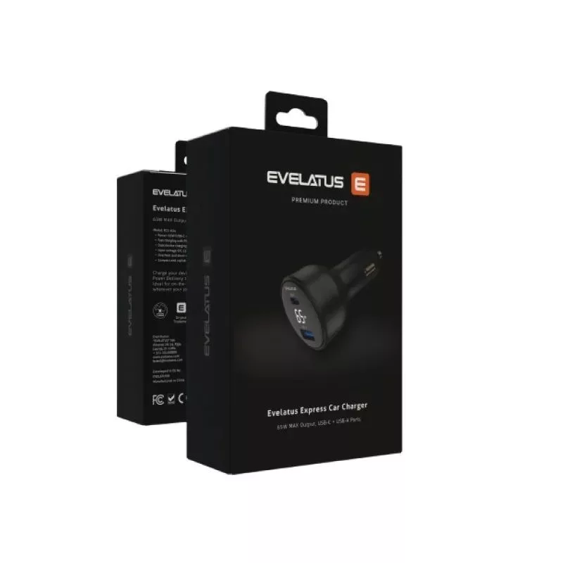 EVELATUS Express autolaturi 65W musta